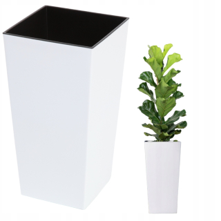 Kvetináč Grando 24 cm x 24 x 45 cm, priemer 24 cm, biely plast